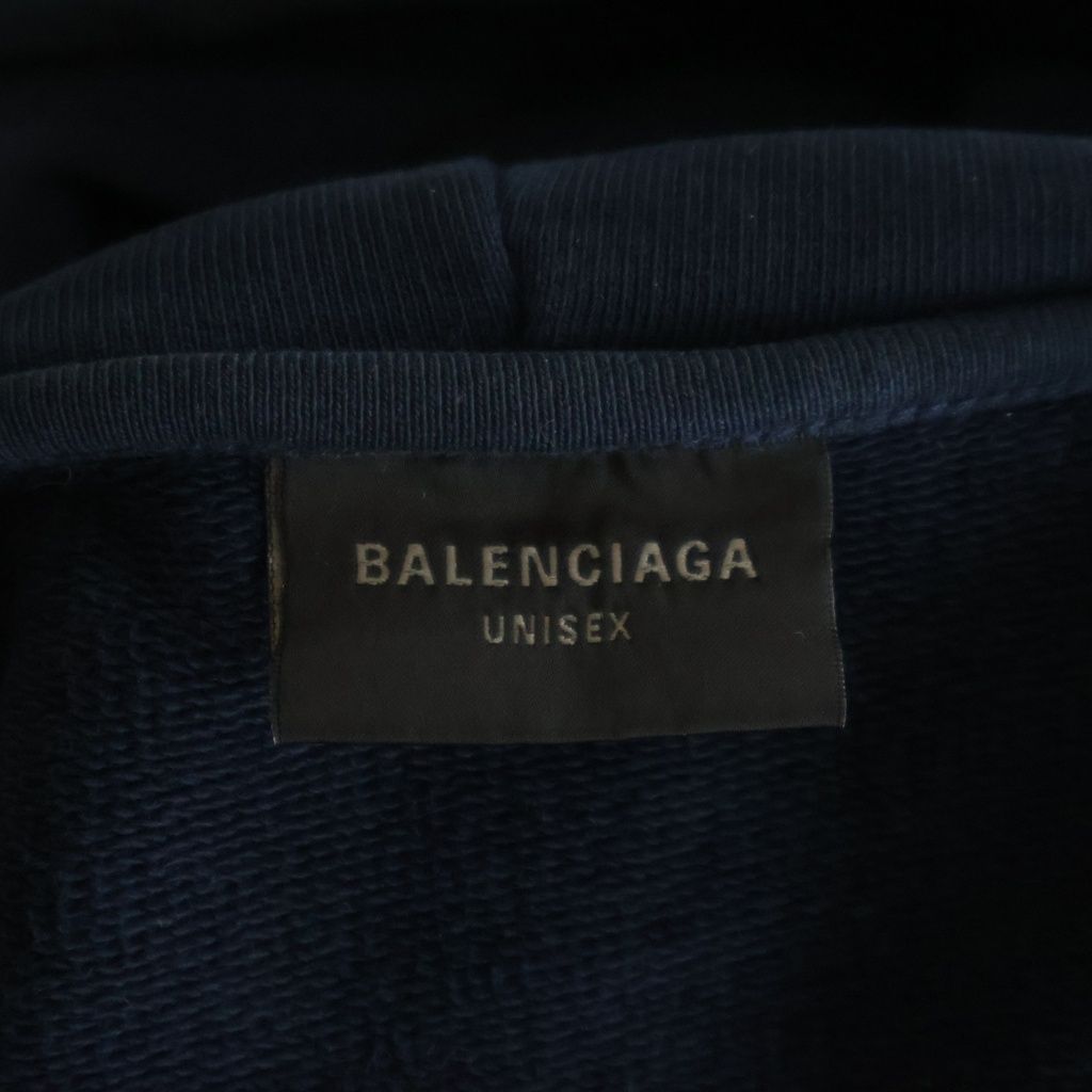 Balenciaga Hooded Sweatshirt Denim Jacket Switchable Hybrid Navy Indigo — view 6