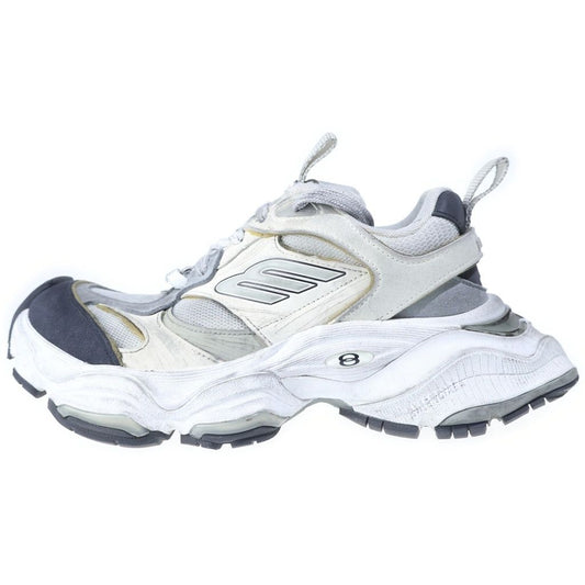 Balenciaga Cargo Reduced Suede Low Cut Sneakers White