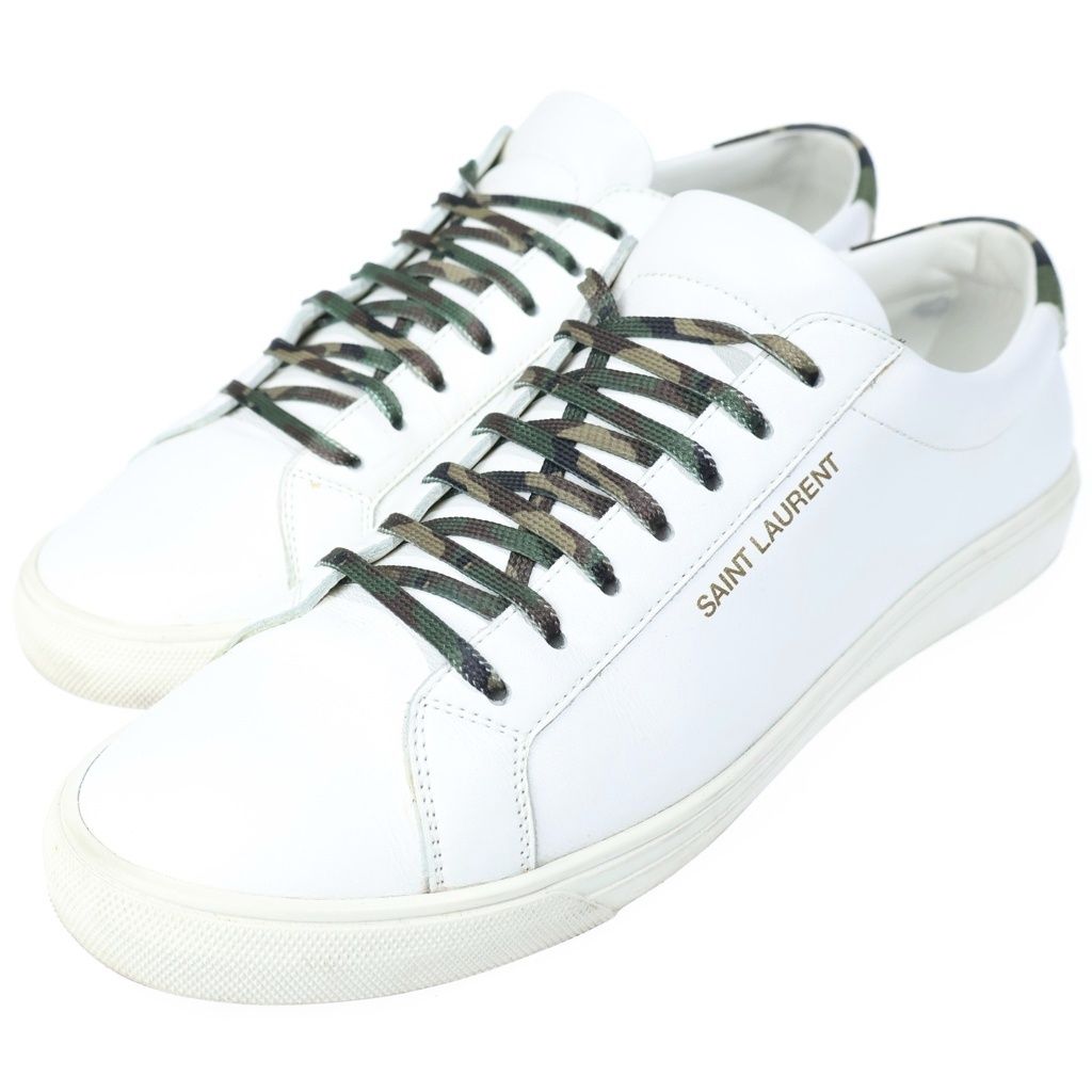 Saint Laurent Paris Camouflage Lace Low Cut Sneakers White Khaki — view 2