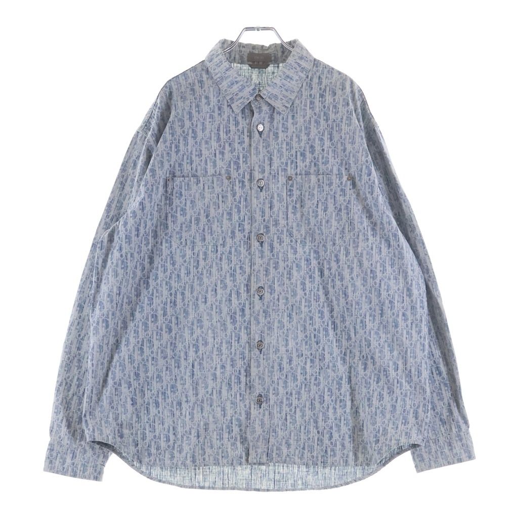 Dior Oblique Denim Long Sleeve Shirt Indigo