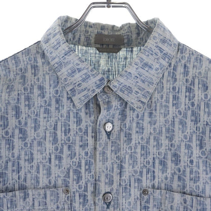 Dior Oblique Denim Long Sleeve Shirt Indigo — view 3