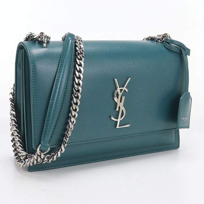 Saint Laurent Sunset YSL Monogram Crossbody Shoulder Bag Leather