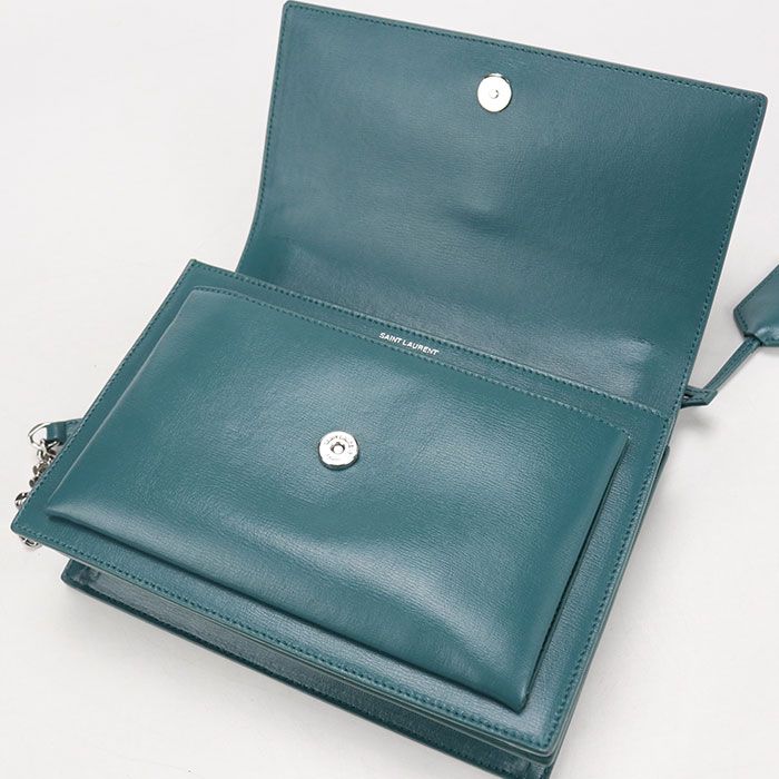 Saint Laurent Sunset YSL Monogram Crossbody Shoulder Bag Leather — view 7