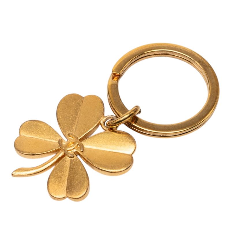 Chanel CC Logo Vintage Black Key Holder Gold Plating