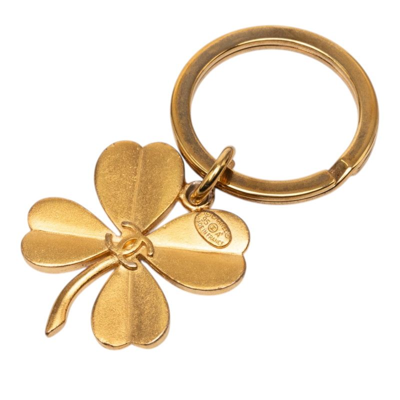 Chanel CC Logo Vintage Black Key Holder Gold Plating — view 2