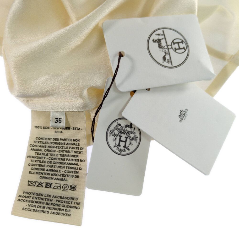 Hermes Silk Shirtdress 36 Beige T-Shirt — view 5