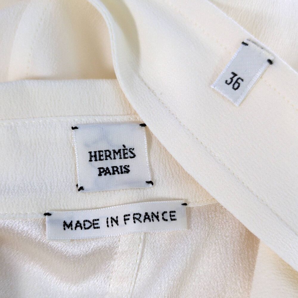 Hermes Silk Shirtdress 36 Beige T-Shirt — view 4