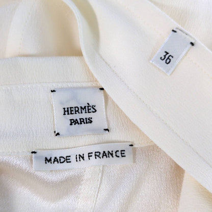 Hermes Silk Shirtdress 36 Beige T-Shirt — view 4