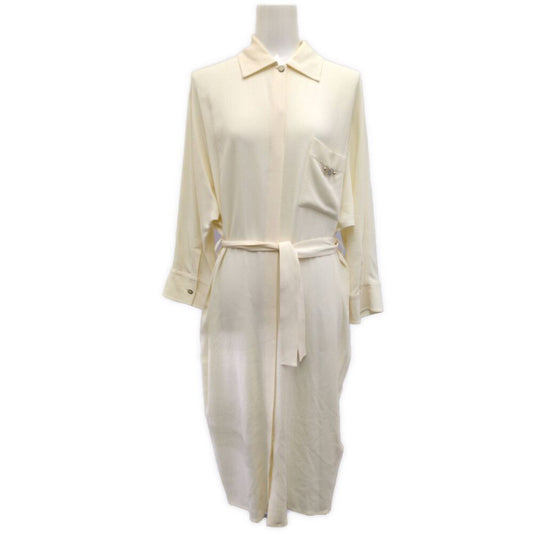 Hermes Silk Shirtdress 36 Beige T-Shirt