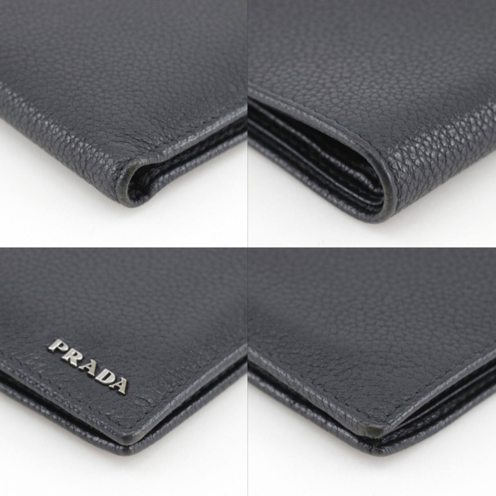 Prada 2 Leather Nero Black Wallet — view 4