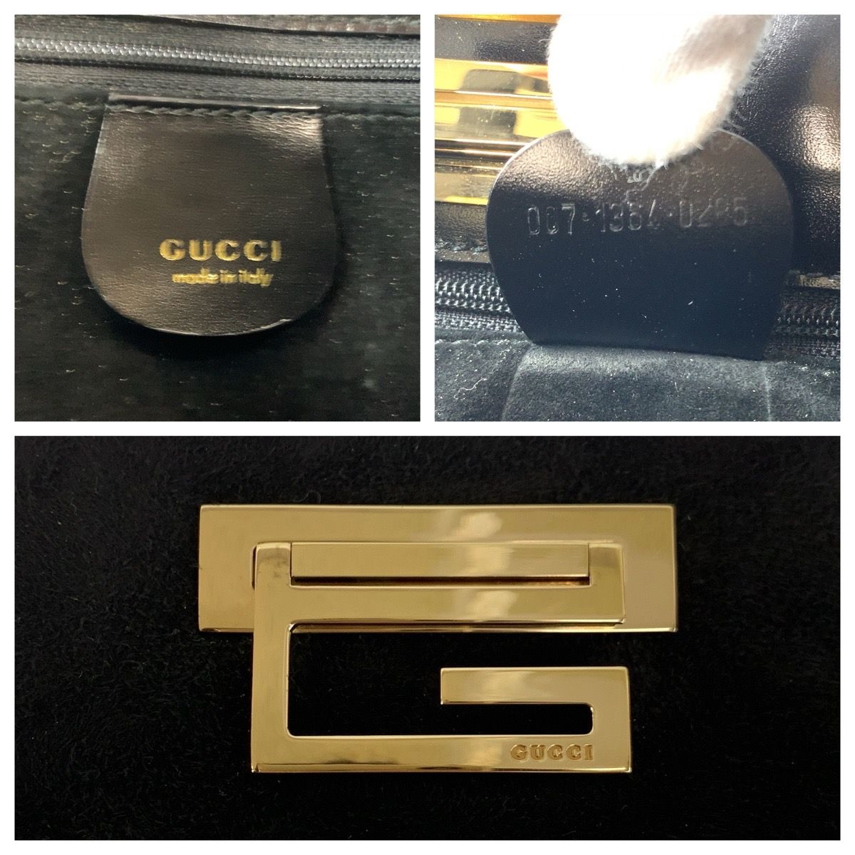 Gucci Black Gold Suede 007 Tote — view 4