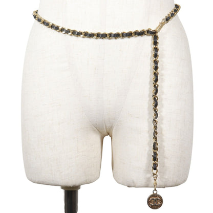 Chanel Che CC Logo Vintage Leather Black LadyBelt Belt — view 2