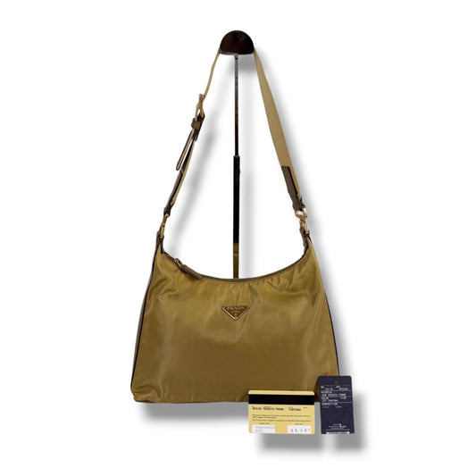 Prada Trianglelogo Shoulder Bag Bo Beige Brown