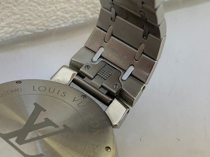 Louis Vuitton Quartz Watch Tambour Slim Eclipse Date Gray Dial SS Bracelet — view 5