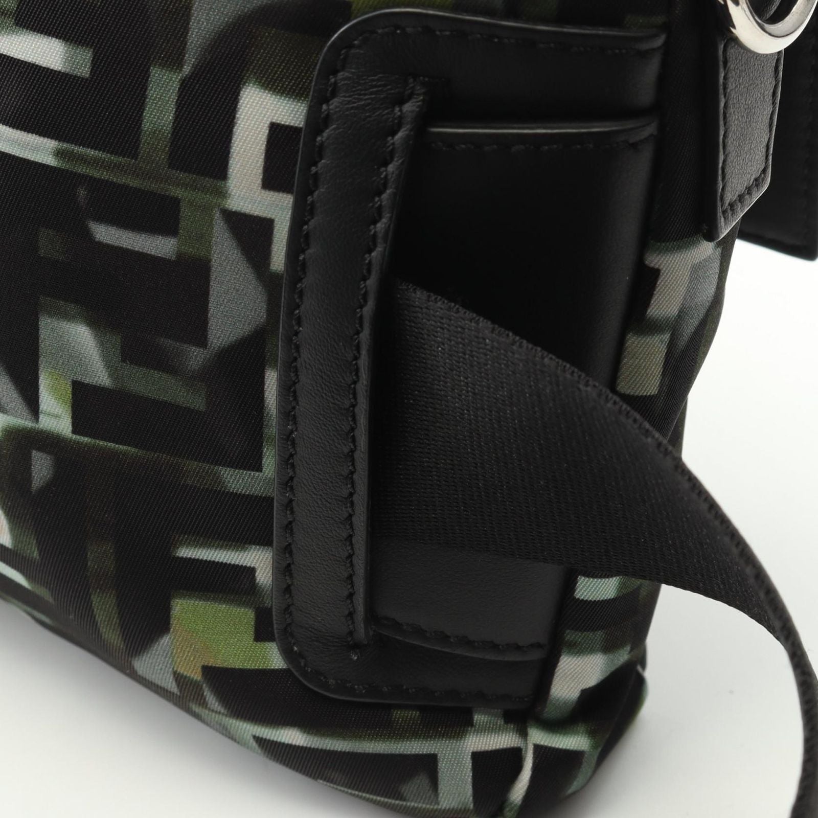 Fendi Black Green Nylon Leather — view 8