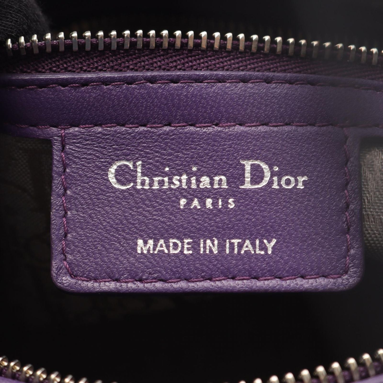 Dior Dio Handbag Ladydio Purple Leather Cannage 2-Way Tote — view 4