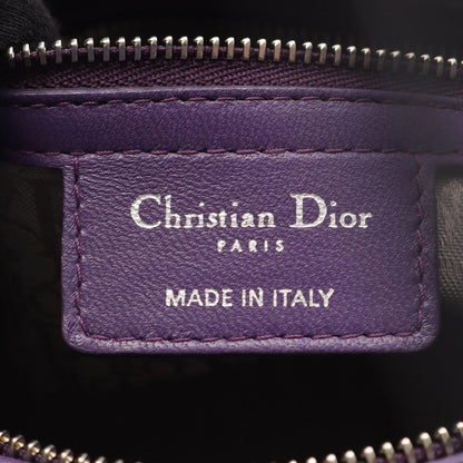 Dior Dio Handbag Ladydio Purple Leather Cannage 2-Way Tote — view 4