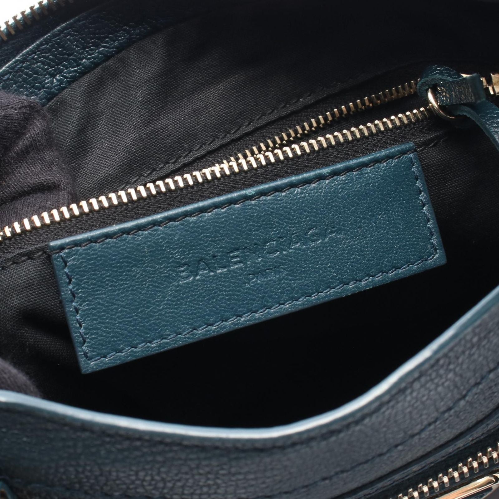 Balenciaga Handbag Ninelasnine Mini Blue Green Leather tale — view 4