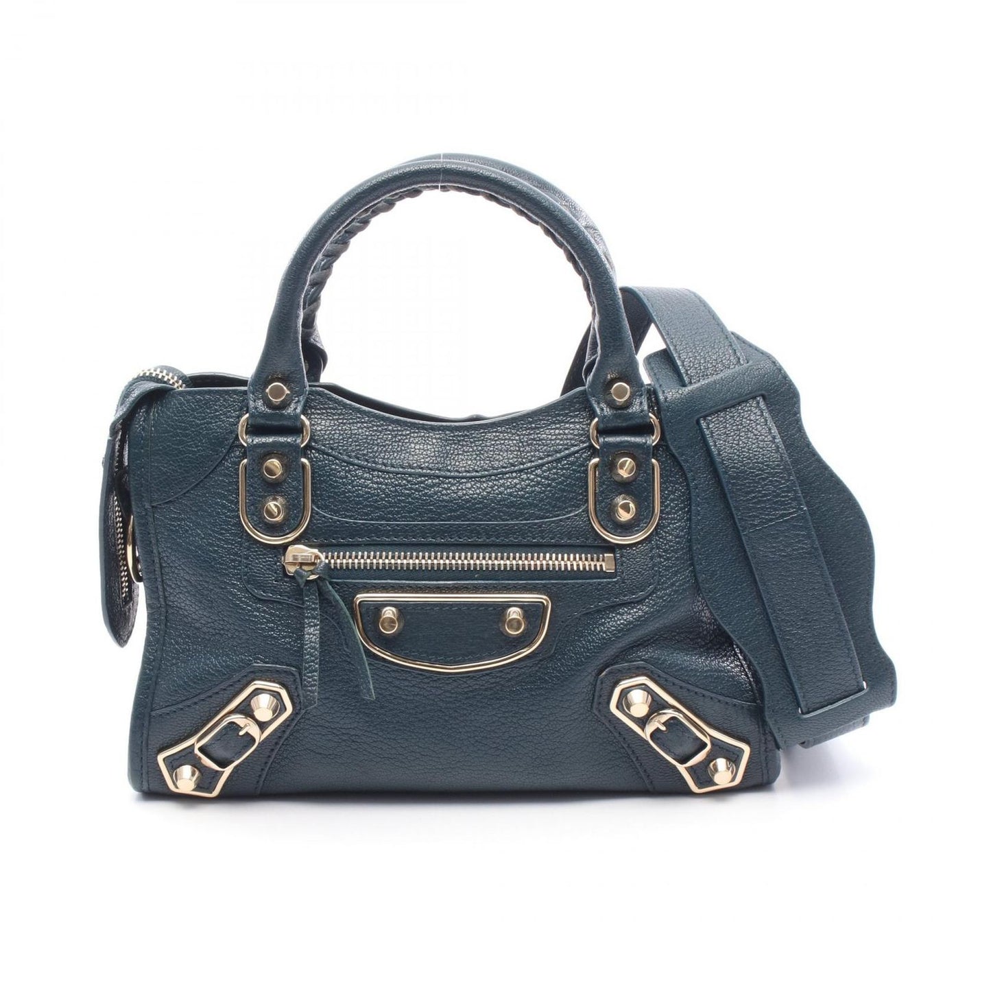 Balenciaga Handbag Ninelasnine Mini Blue Green Leather tale