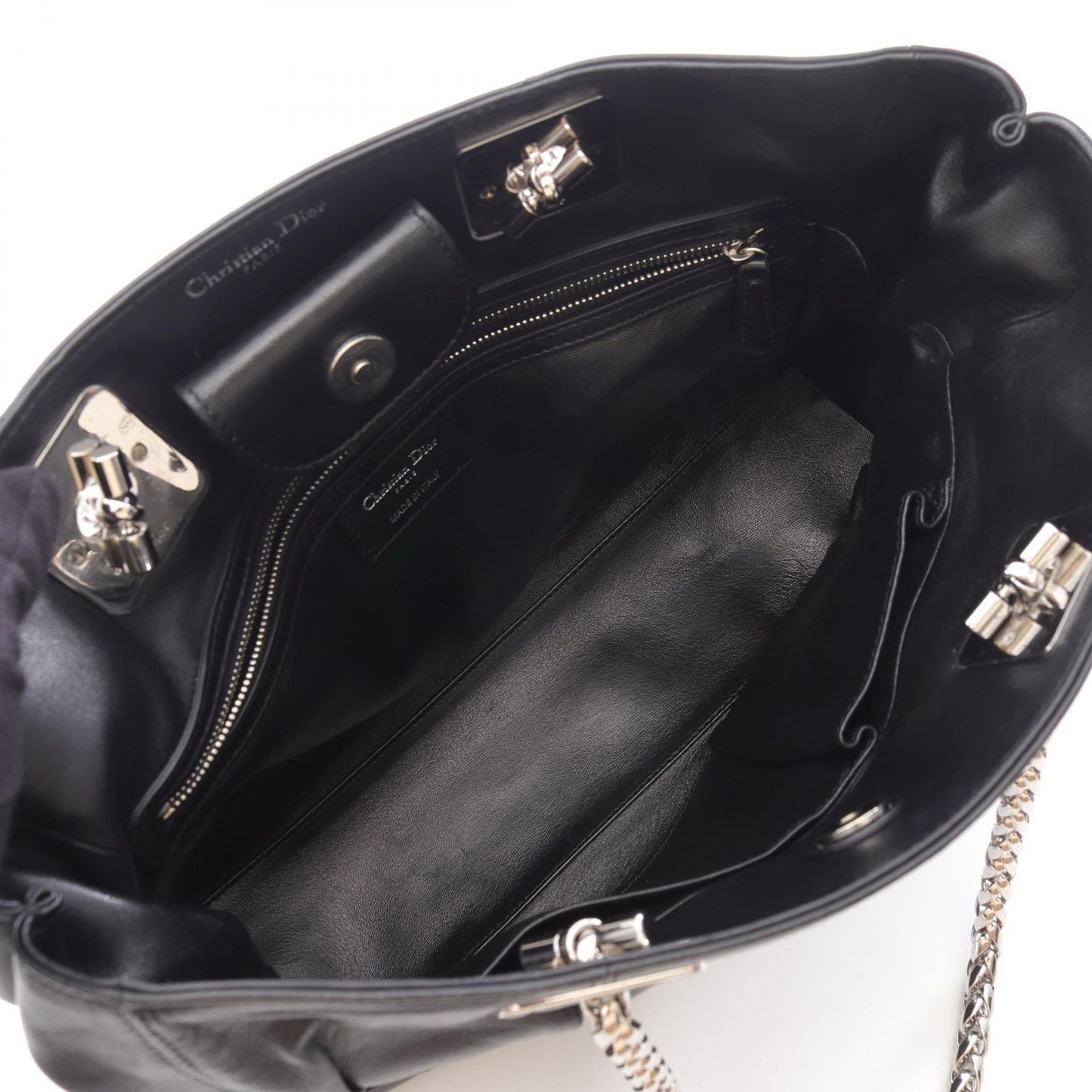 Dior Dio Tote Black Leather Granville Che — view 3