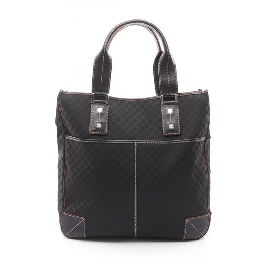 Celine Seri Tote Black Canvas Leather
