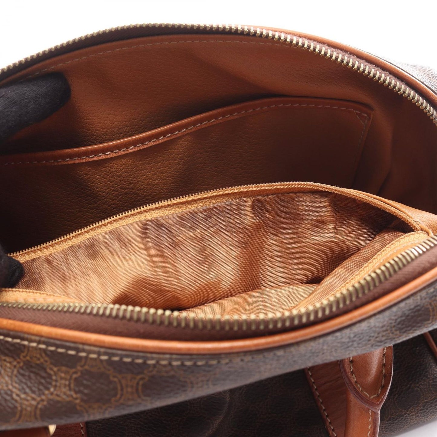 Celine Seri Handbag Brown Canvas Leather — view 5