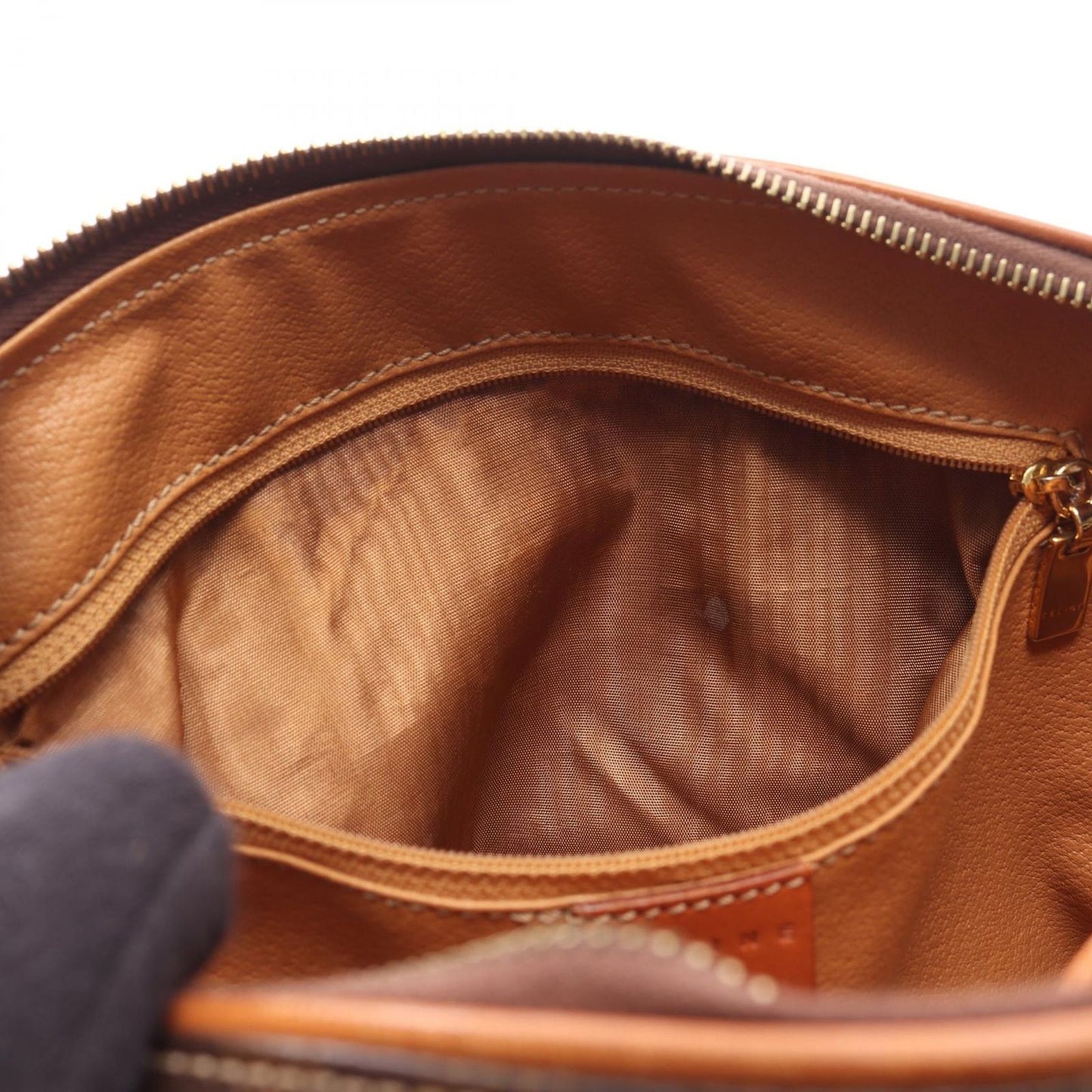 Celine Seri Handbag Brown Canvas Leather — view 6
