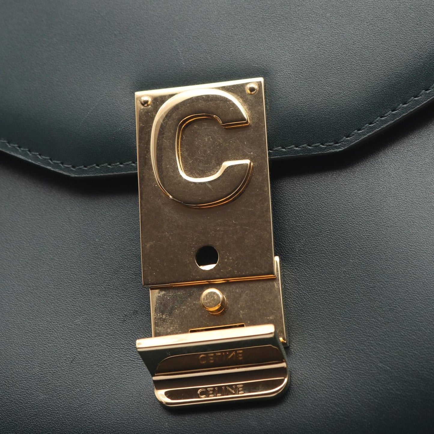 Celine Seri Shoulder Bag Midi Da Ninegreen Leather Che — view 5