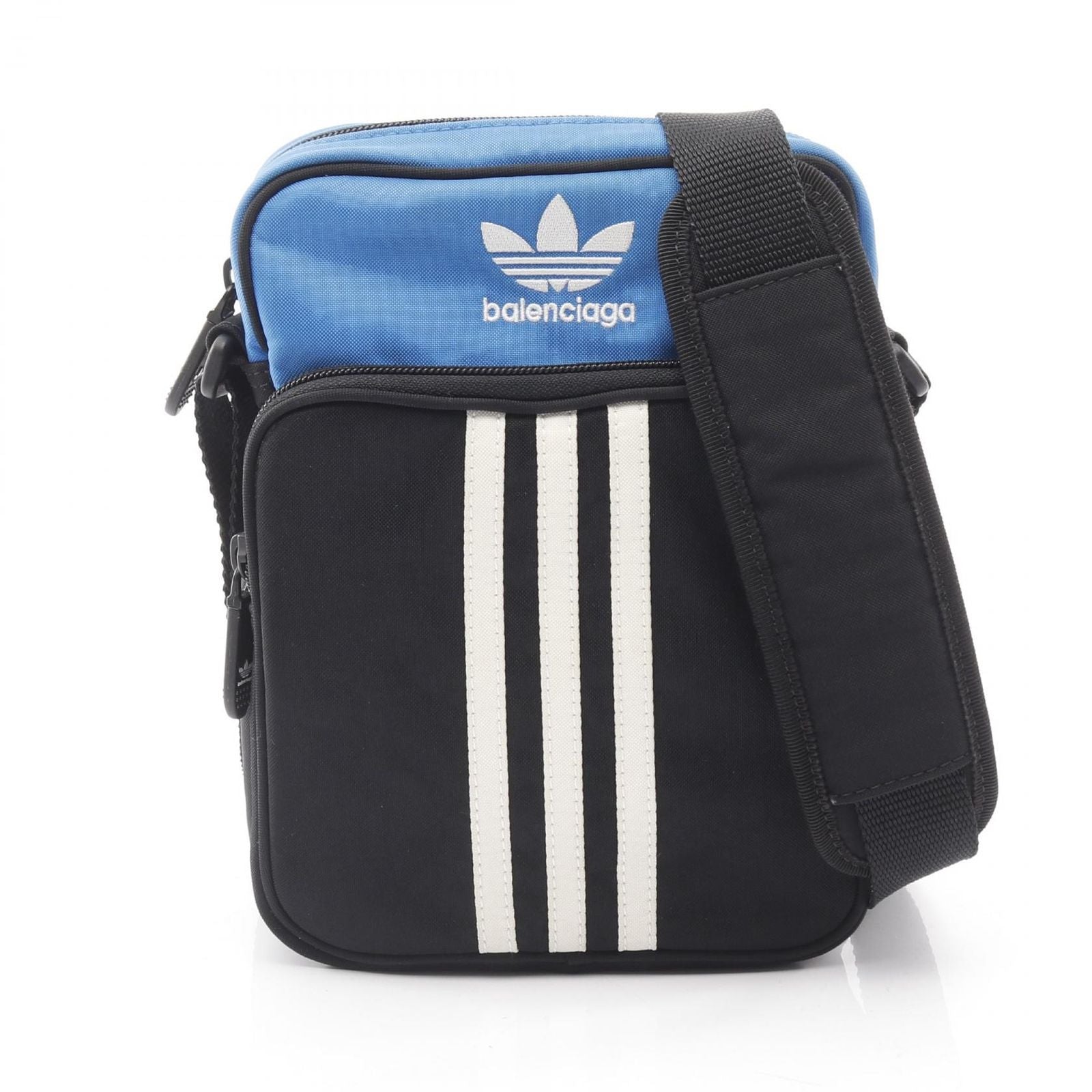 Balenciaga Shoulder Bag Adidas Black Blue White Canvas