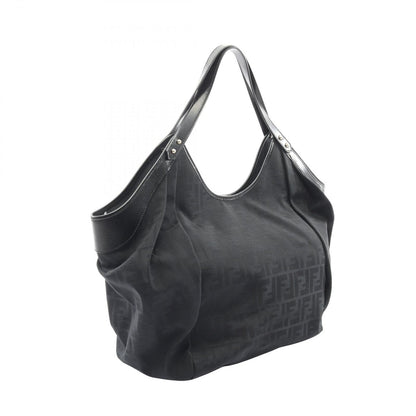 Fendi Tote Black Canvas Leather Sleda — view 2