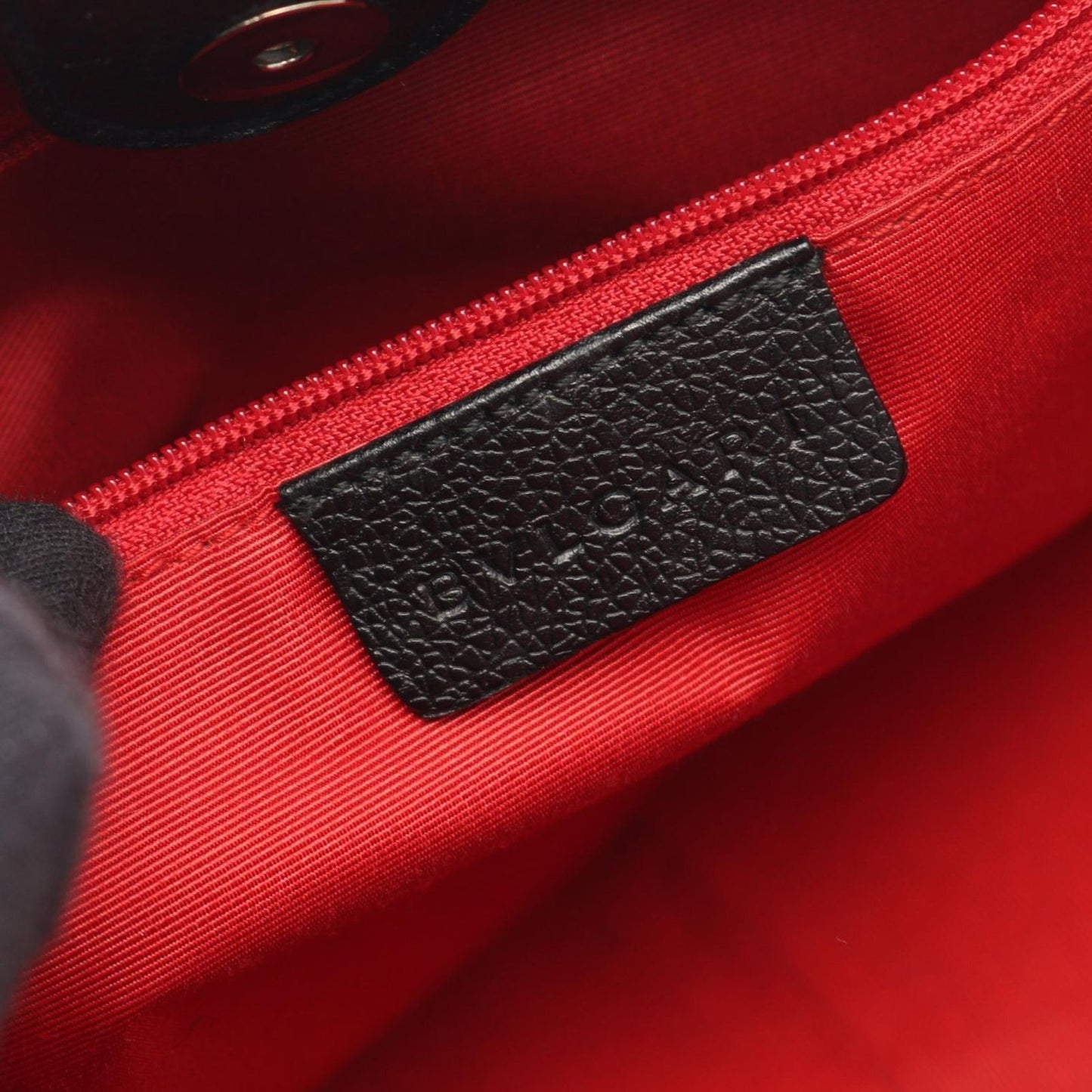 Bvlgari Handbag Logo Mania Black Canvas Leather — view 4