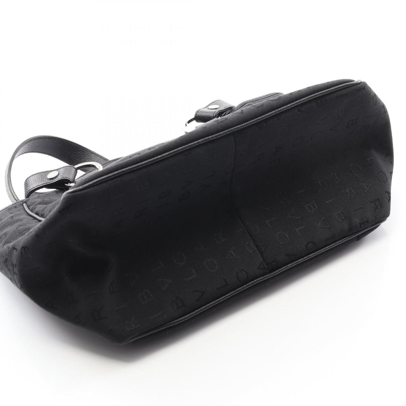 Bvlgari Handbag Logo Mania Black Canvas Leather — view 9