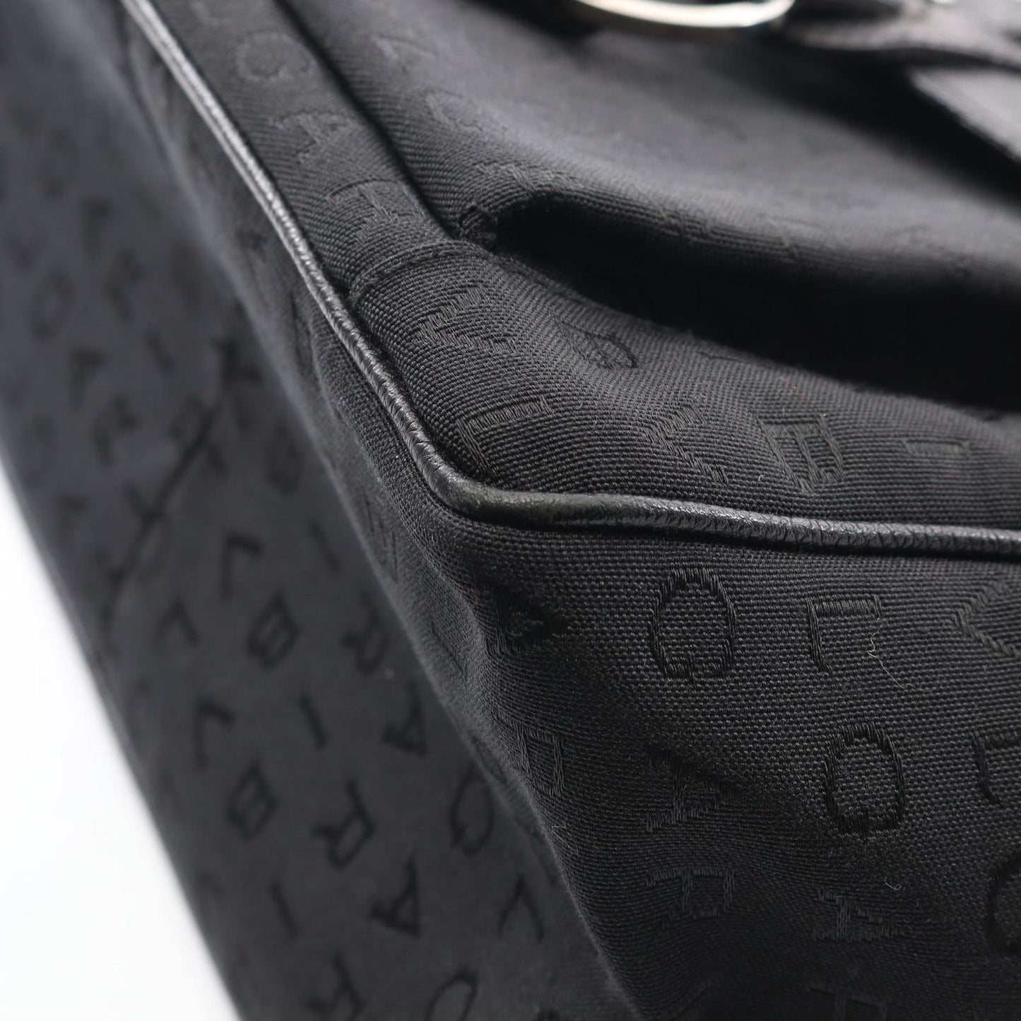 Bvlgari Handbag Logo Mania Black Canvas Leather — view 5