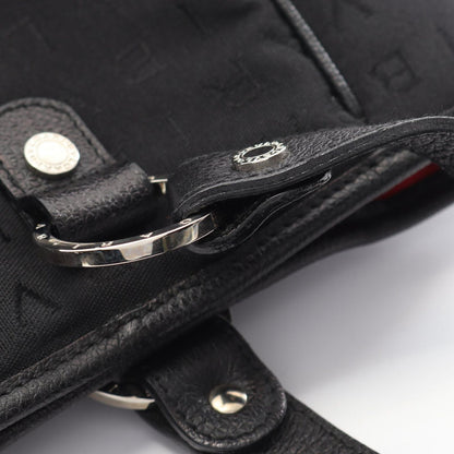Bvlgari Handbag Logo Mania Black Canvas Leather — view 7