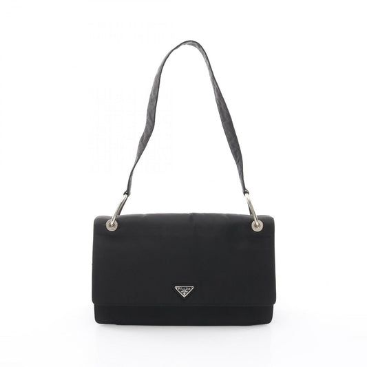 Prada Lada Shoulder Bag Black Nylon lelogo