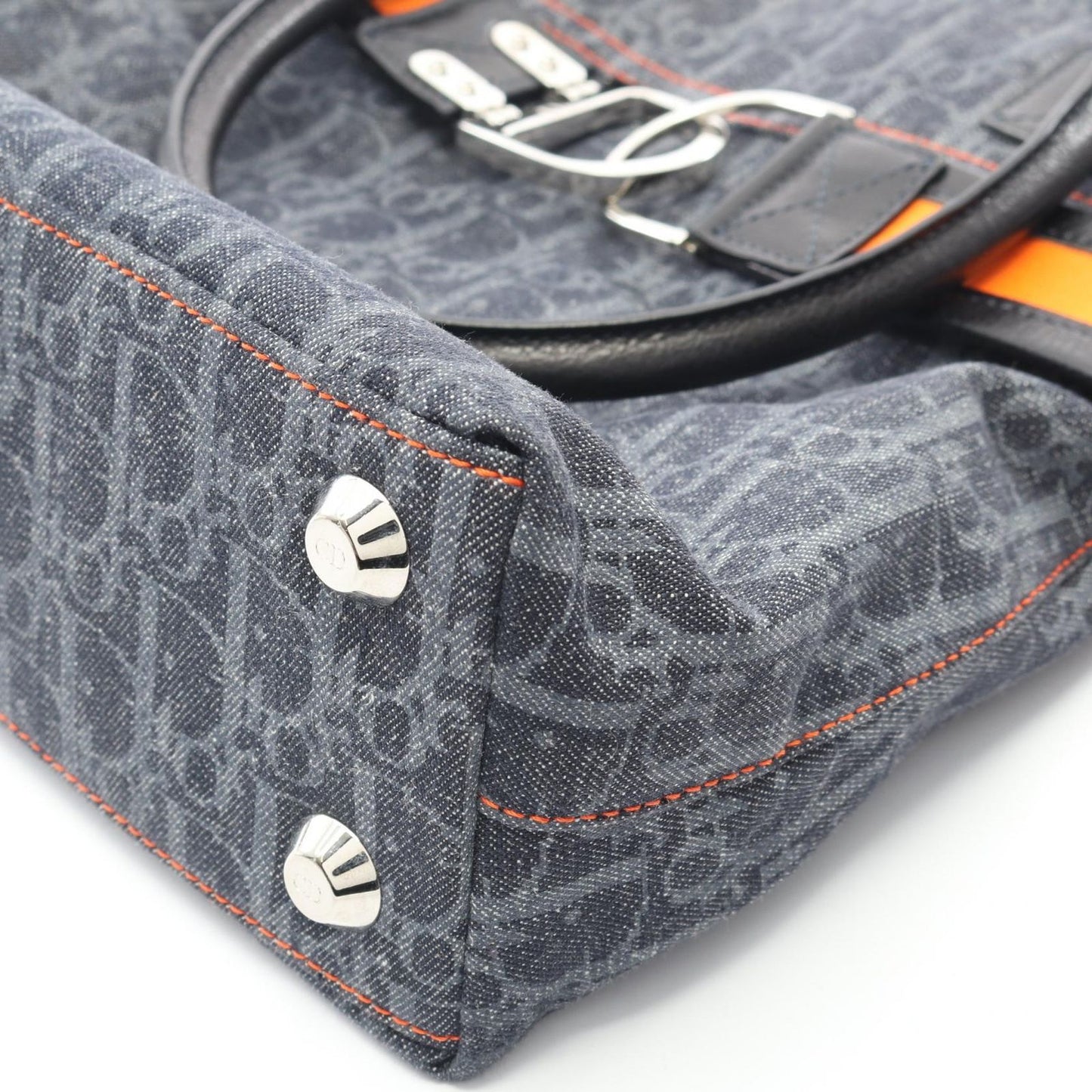 Dior Dio Tote Tobta Orange Denim Leather — view 5