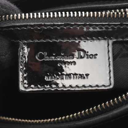 Dior Dio Handbag Ladydio Cannage Black Patent Leather 2-Way Tote — view 4
