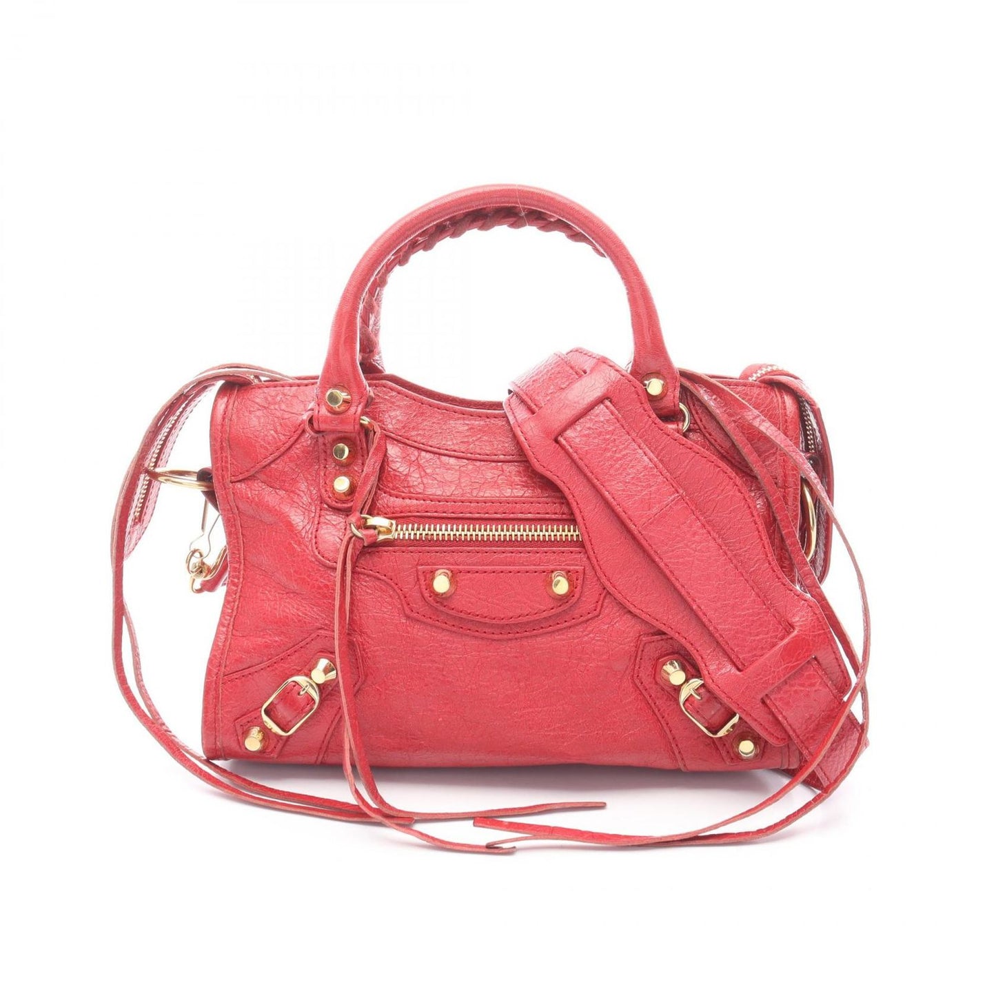 Balenciaga Handbag Ninelasnine Mini Red Leather Mini