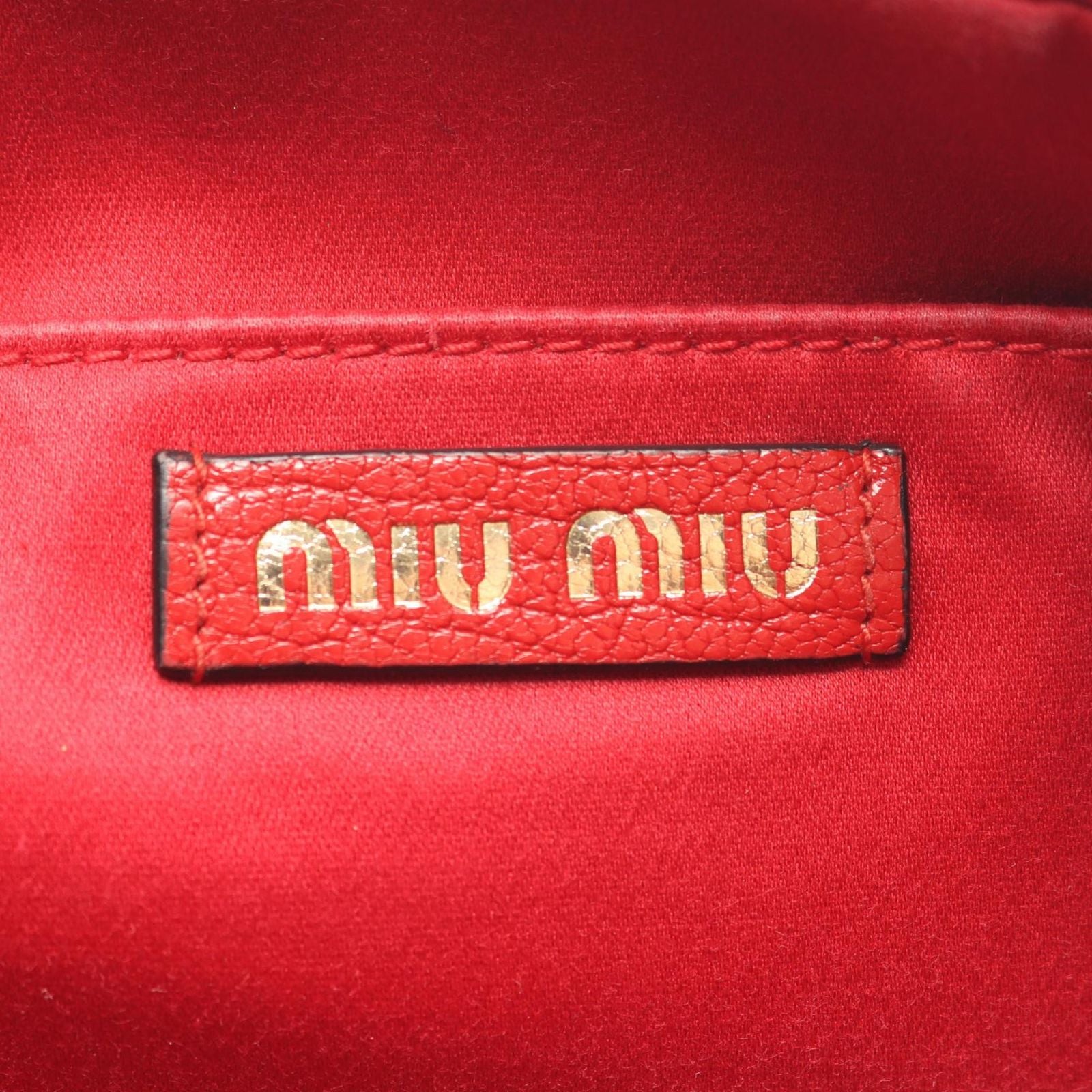 Miu Miu Shoulder Bag Miu MM Red Leather — view 4