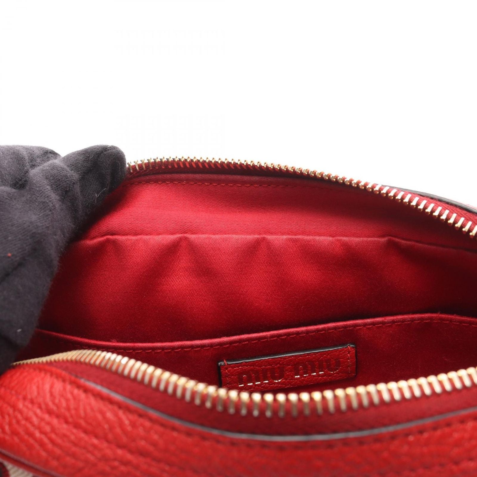 Miu Miu Shoulder Bag Miu MM Red Leather — view 6