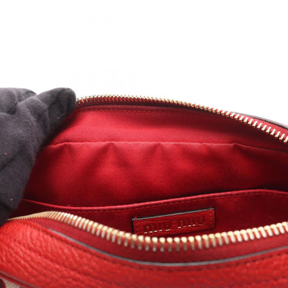 Miu Miu Shoulder Bag Miu MM Red Leather — view 6
