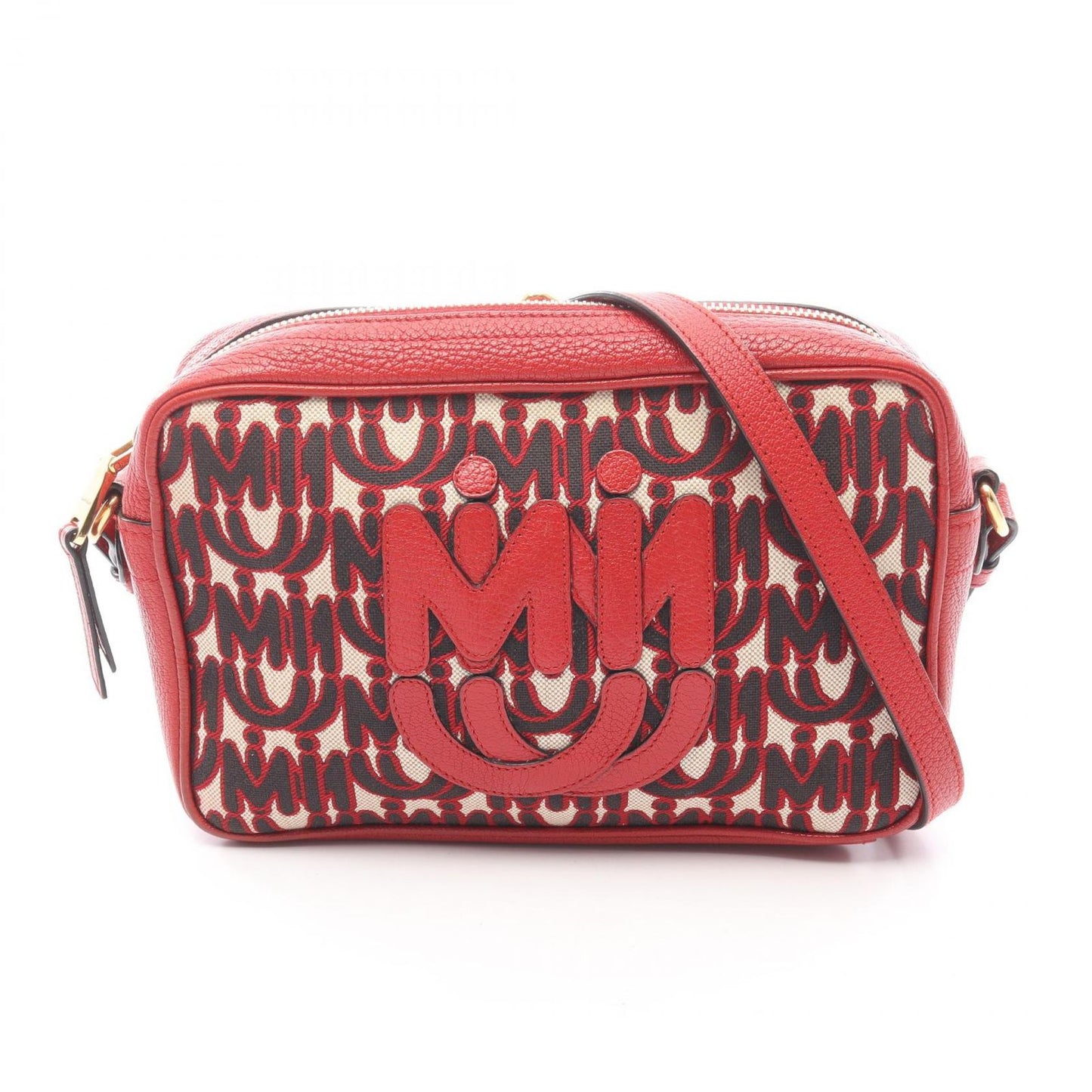 Miu Miu Shoulder Bag Miu MM Red Leather