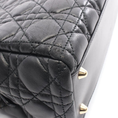 Dior Dio Tote Ladydio Cannage Black Leather Che — view 6