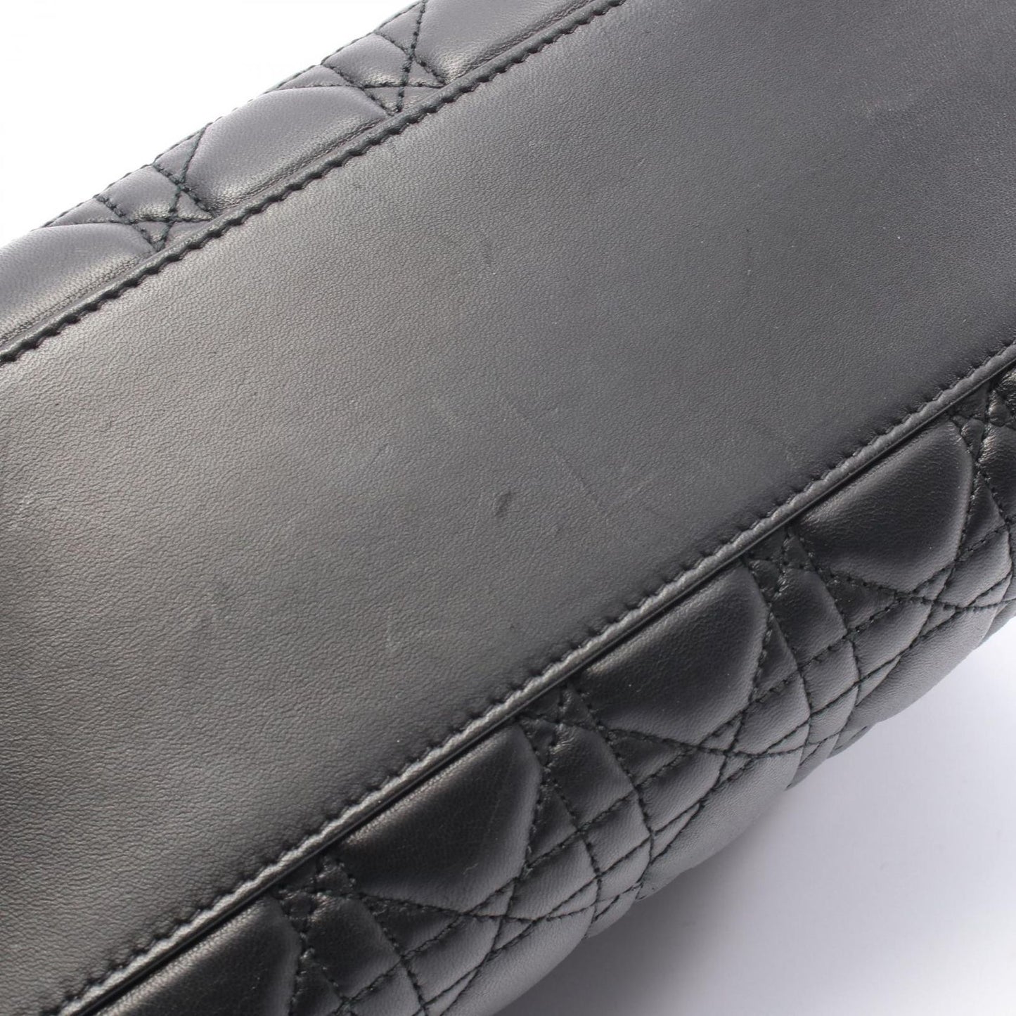 Dior Dio Tote Ladydio Cannage Black Leather Che — view 7