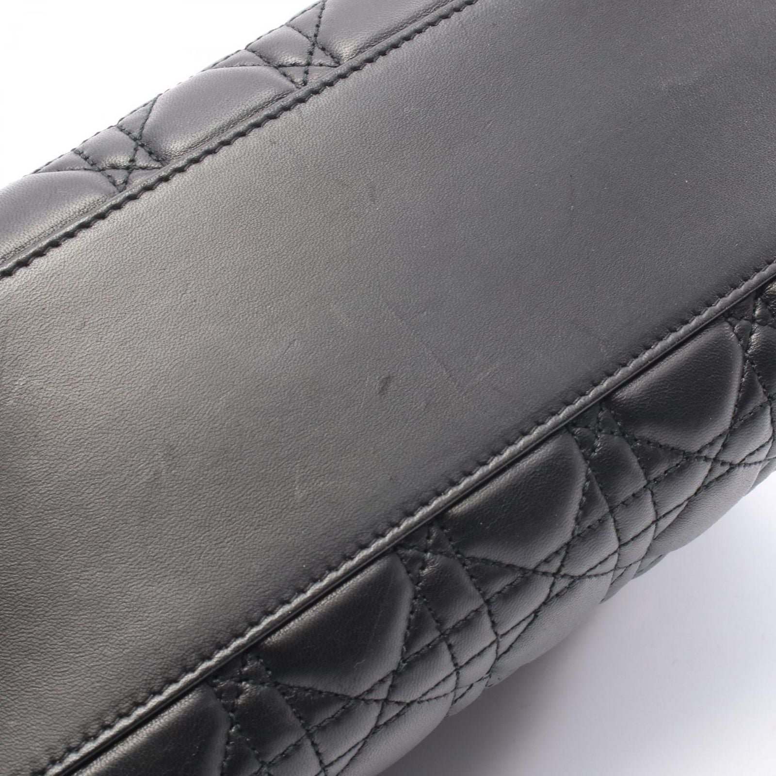 Dior Dio Tote Ladydio Cannage Black Leather Che — view 7