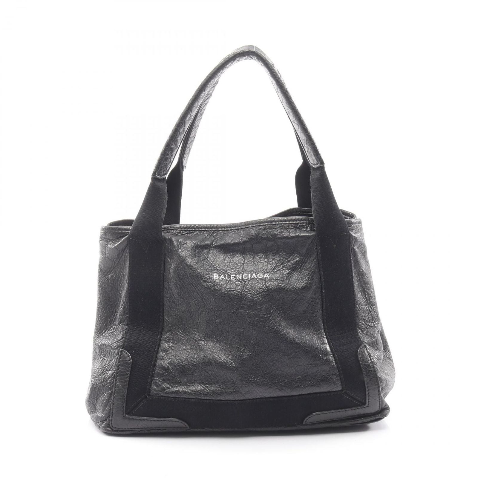 Balenciaga Tote Navy Cabas Black Leather