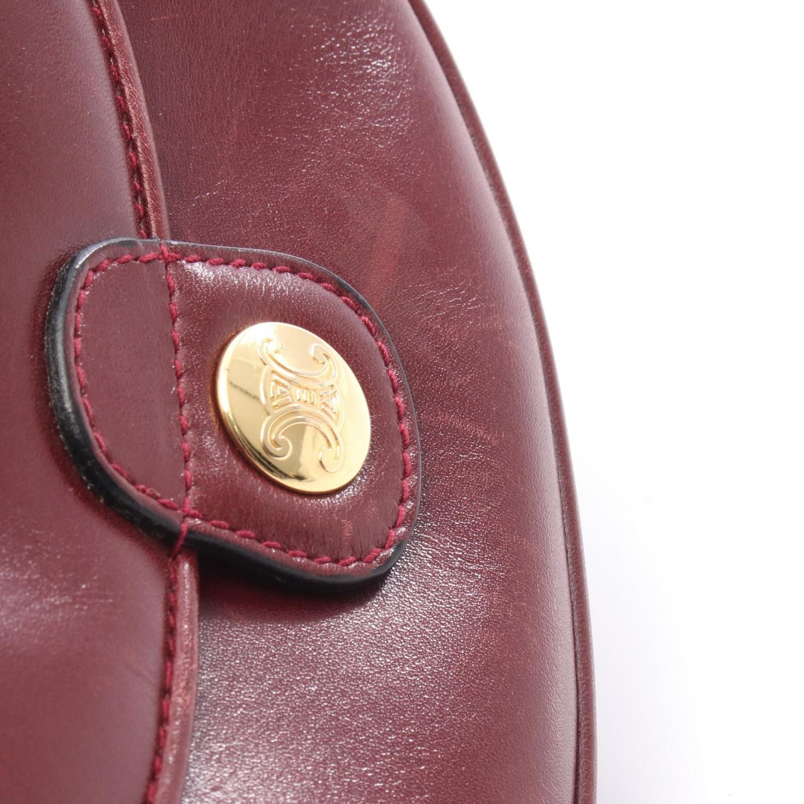 Celine Seri Shoulder Bag Triomphe Bordeaux Leather — view 6