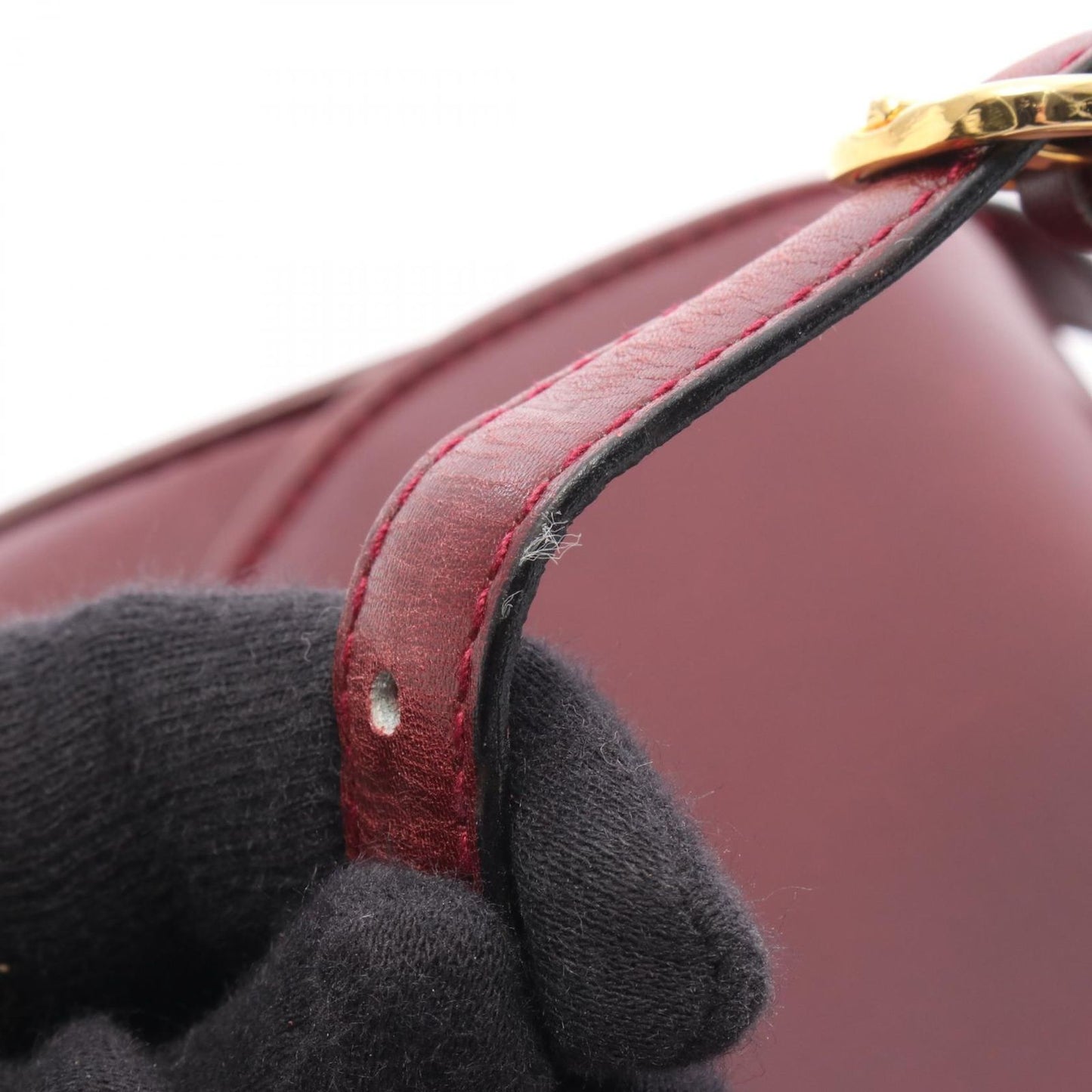 Celine Seri Shoulder Bag Triomphe Bordeaux Leather — view 8