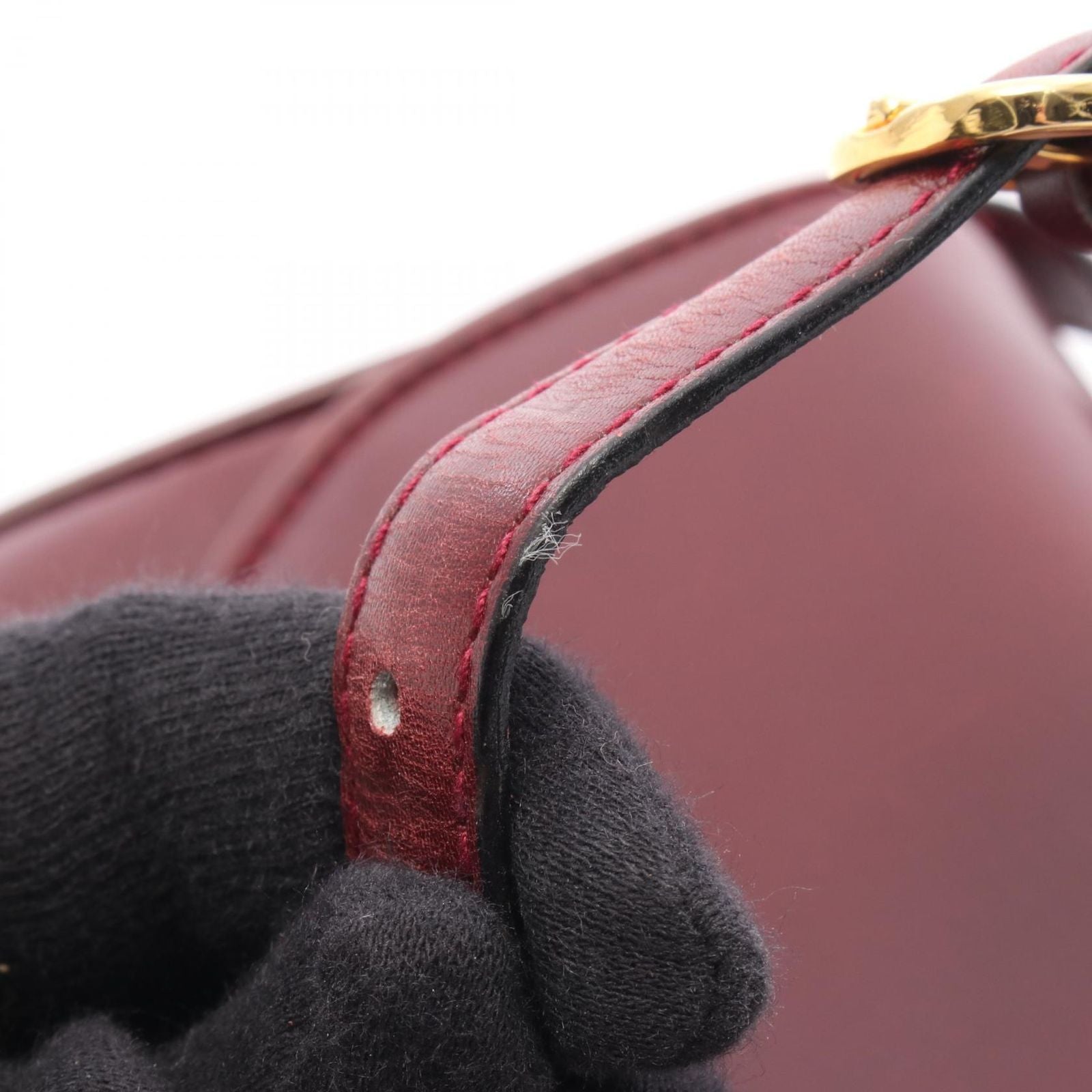 Celine Seri Shoulder Bag Triomphe Bordeaux Leather — view 8