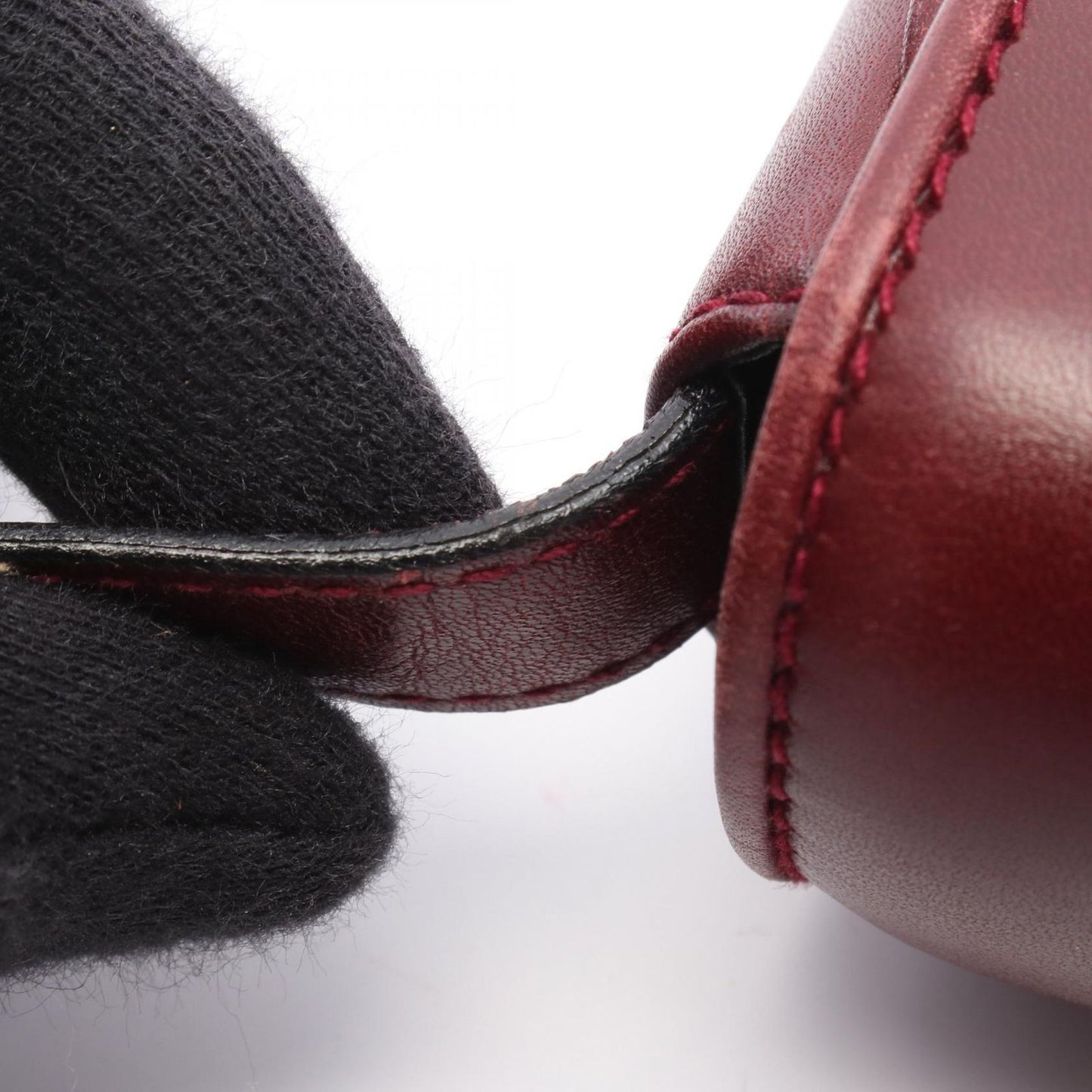 Celine Seri Shoulder Bag Triomphe Bordeaux Leather — view 5